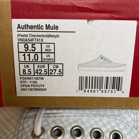 Vans Authentic Mule Pastel Checkerboard MENS - Picture 16 of 16